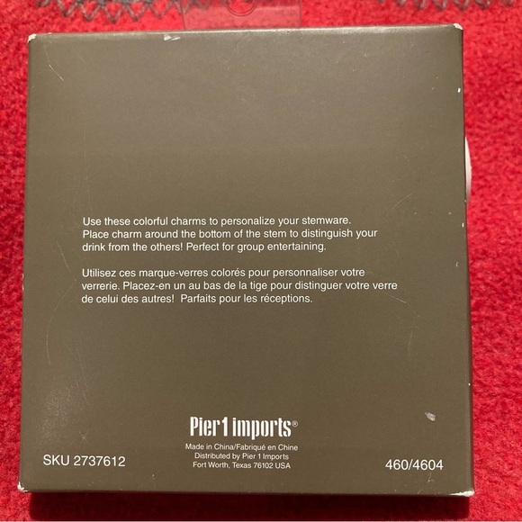 PIER 1 IMPORTS Drink Charms Silver Toned Beaded New in Box - Picture 3 of 3